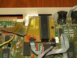 Detailni pohled na ctecku SD karet. Jedna se o model MMC2IEC, DOS ver.:0.8